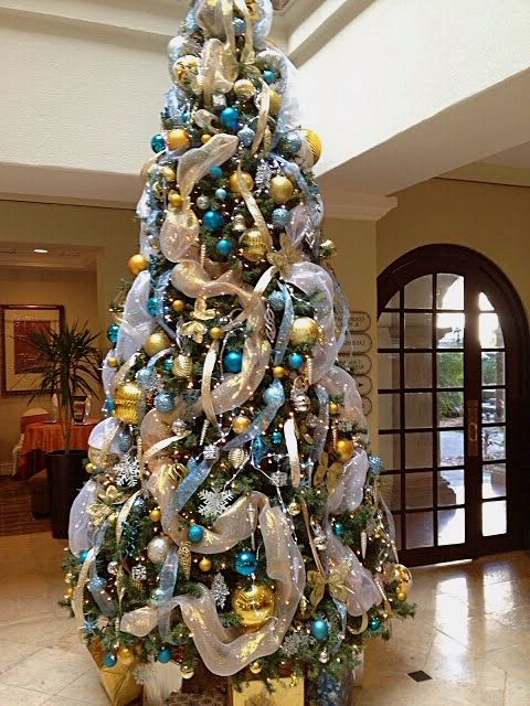 Tiffany Blue Gold Christmas Tree With Images Blue