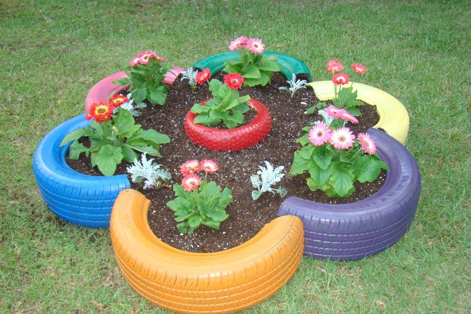 Tire Planters Tire Garden Diy Garden Decor Garden Art