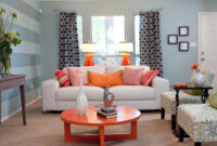 Top 25 Amazing Makeovers From Jonathan And Drew Scott Living Room Orange Striped Walls Living