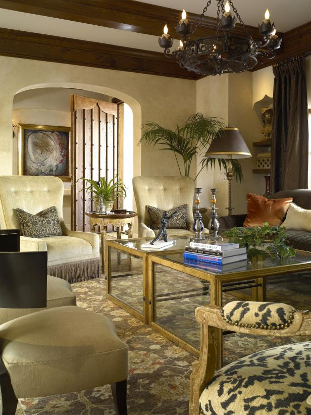 Traditional Living Room With Tuscan Hues Hgtv