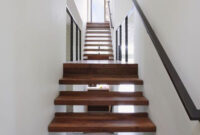 Ultra Wide Stairs With Beautifully Grained Wood Wedged In