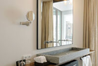 Warm Bathroom Interior With A Solid Natural Stone Sink