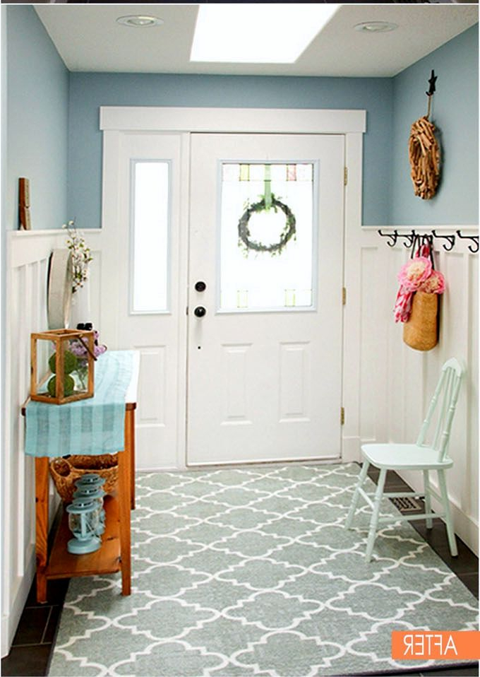 White Wainscoting Can Make A Small Entryway Look Feel